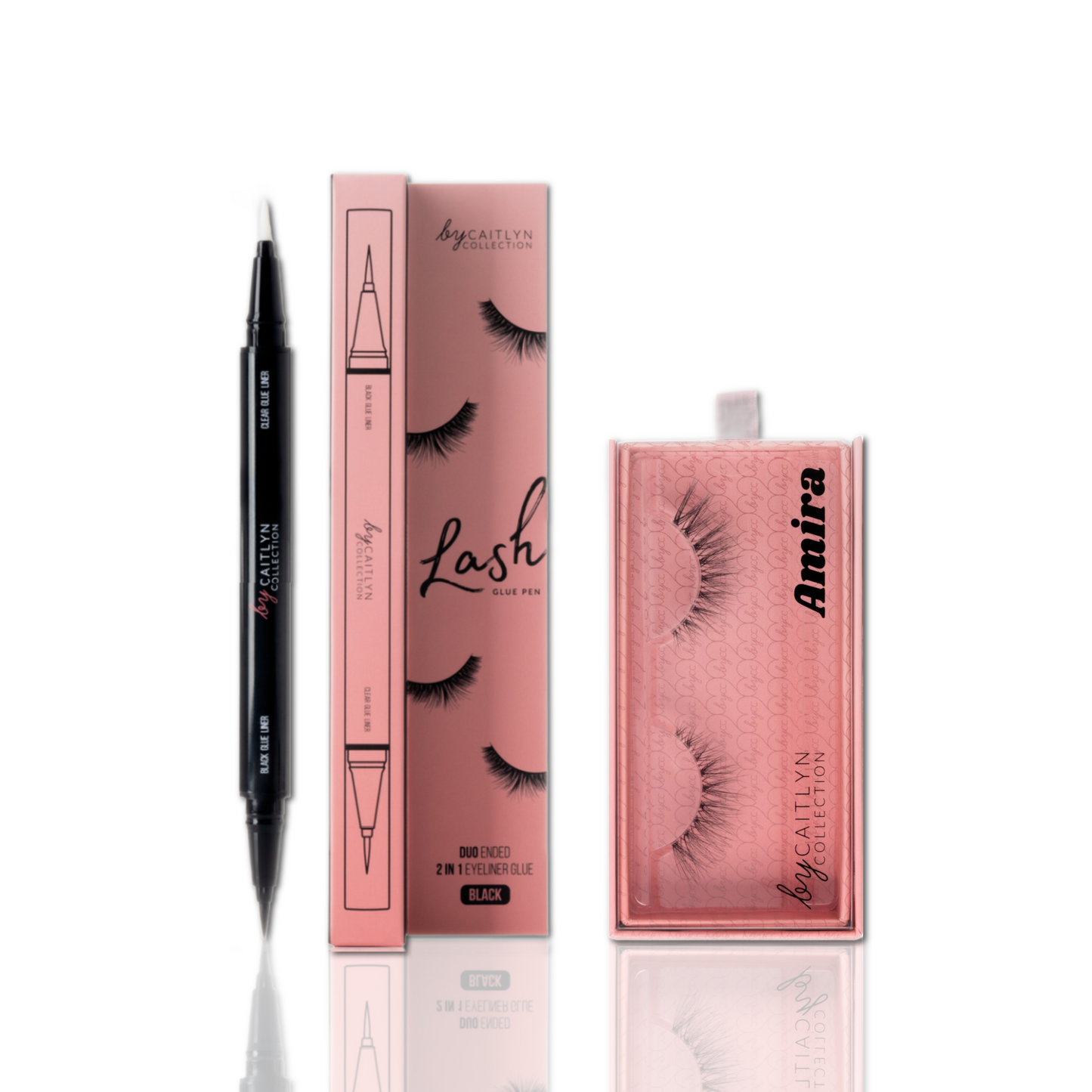 Black Brush On Eye Lash Adhesive Glue Eyeliner Pen & Lash Duo