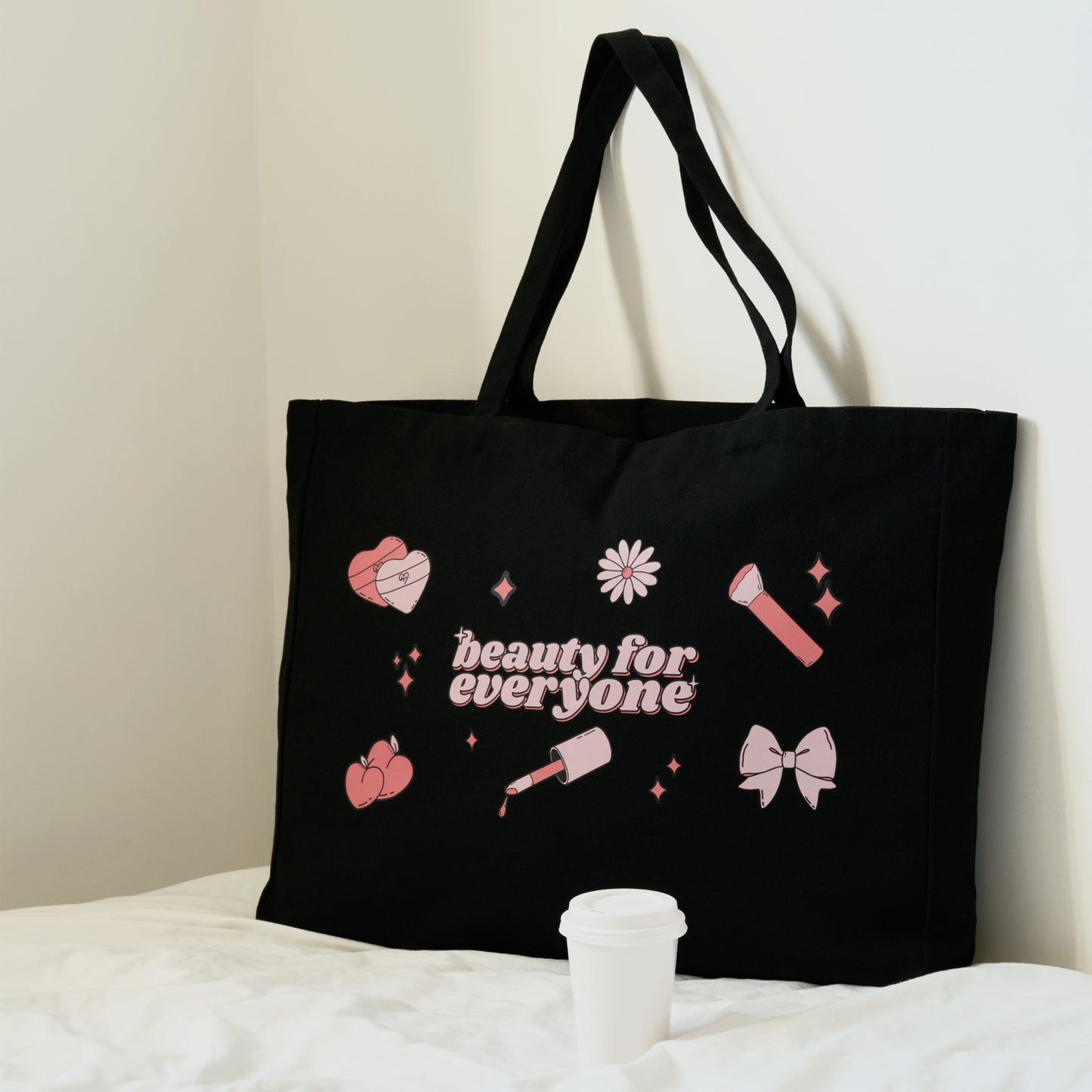 XL Black Tote Canvas Bag - By Caitlyn Collection