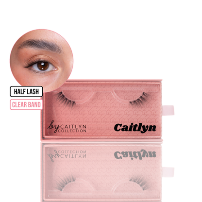 Eyelash packaging with 'Caitlyn' branding on a white background