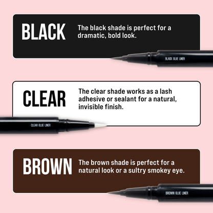 Black 2-In-1 Eye Lash Adhesive Glue Eyeliner Pen & Lash Duo