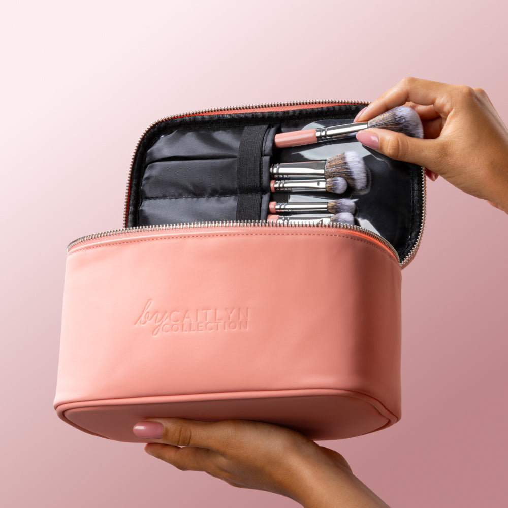 Luxury Coral Make Up and Brush Bag – bycaitlyncollection